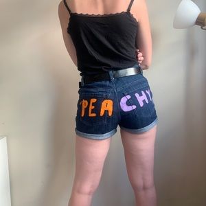 peachy shorts and lace cami